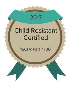 child resistant certified packaging badge